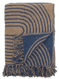 Plaid "Tiffanie" in Blau/ Braun - (L)160 x (B)130 cm