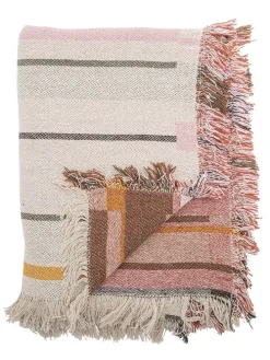 Plaid "Toscana" in Creme/ Rosa - (L)160 x (B)130 cm