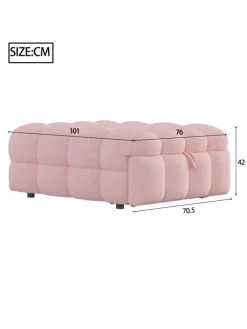 Polsterbett in Rosa mit ausziehbarer Schlaffunktion und Teddy-Stoff