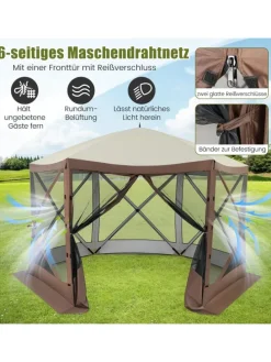 Pop-up Pavillon 3,5x3,5m in Braun