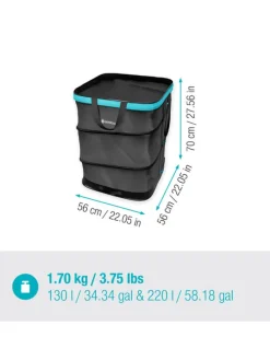 PopUp-Gartenabfallsack in Schwarz - 220 l in Schwarz