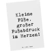 Postkarte Kind Fußabdruck mit Spruch in Weiß