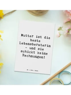 Postkarte Mama Ratschläge mit Spruch in Weiß