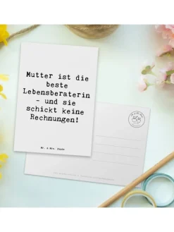 Postkarte Mama Ratschläge mit Spruch in Weiß