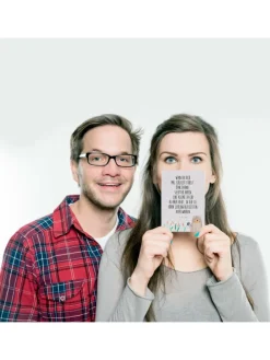 Postkarte Otter Stein mit Spruch in Grau Pastell