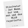 Postkarte Stiefvater Held mit Spruch in Weiß