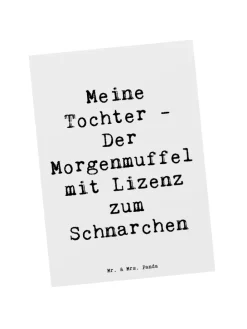 Postkarte Tochter Morgenmuffel mit Spruch in Weiß