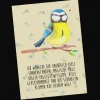 Postkarte Vogel Blaumeise mit Spruch in Blumig