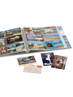 Postkartenalbum in Blau/ Bunt - (L)37,5 x (B)34,3 cm