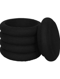 Pouf ''Atome'' in Schwarz - (H)44 x Ø 38 cm