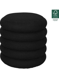 Pouf ''Atome'' in Schwarz - (H)44 x Ø 38 cm