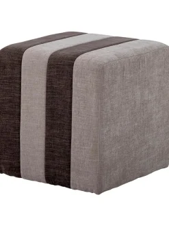 Pouf "Flint" in Braun - (B)45 x (H)45 cm