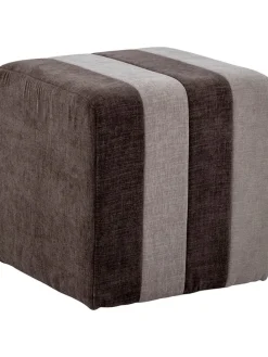 Pouf "Flint" in Braun - (B)45 x (H)45 cm