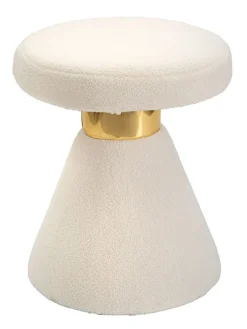 Pouf "Iceland" in Creme - (H)51 x Ø 42 cm