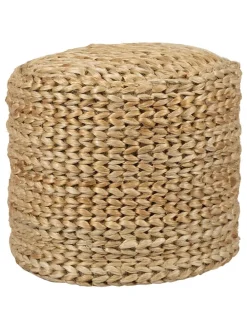 Pouf in Hellbraun - (H)49 x Ø 40 cm