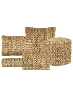 Pouf in Hellbraun - (H)49 x Ø 40 cm