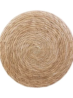 Pouf in Hellbraun/ Creme - (H)41 x Ø 35,5 cm