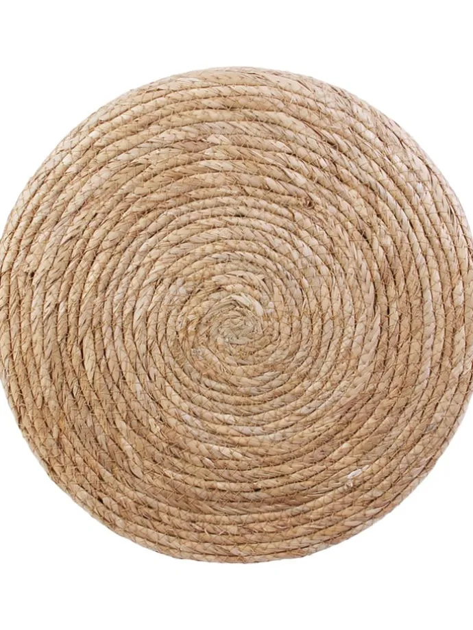 Pouf in Hellbraun/ Creme - (H)41 x Ø 35,5 cm