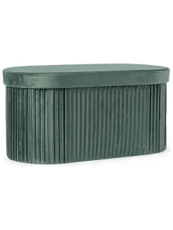 Pouf "Jocelyn" in Grün - (B)76 x (H)38 x (T)38 cm