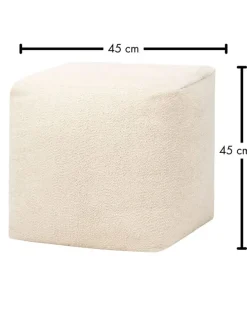 Pouf "Lakeisha" in Beige - (B)45 x (H)45 cm