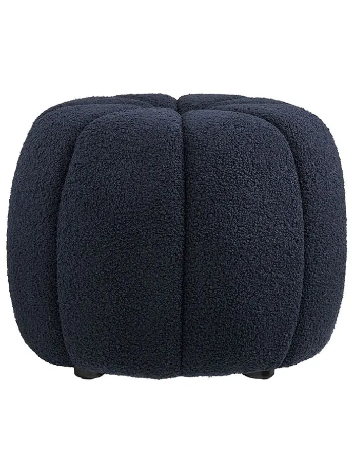 Pouf "Paisley" in Dunkelblau - (H)38 x Ø 48 cm