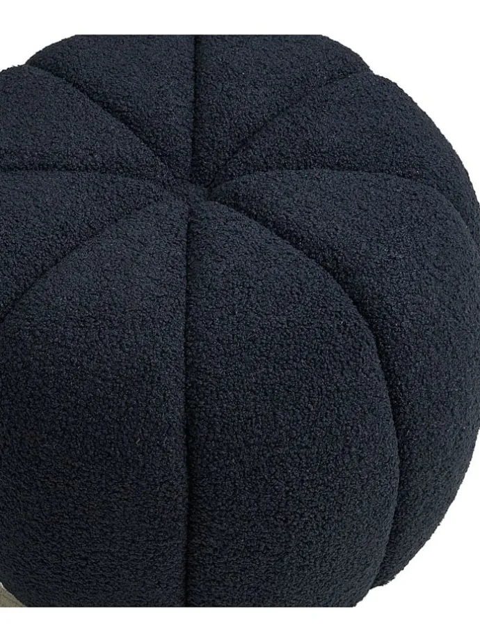 Pouf "Paisley" in Dunkelblau - (H)38 x Ø 48 cm