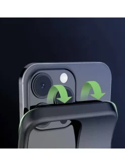 PowerCase Hülle kompatibel mit Apple iPhone 15 Serie Magsafe in Schwarz