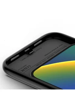 PowerCase Hülle kompatibel mit Apple iPhone 15 Serie Magsafe in Schwarz