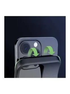 PowerCase Hülle kompatibel mit Apple iPhone 15 Serie Magsafe in Schwarz