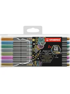 Premium Metallic-Filzstifte "STABILO Pen 68 metallic" - 8 Stück