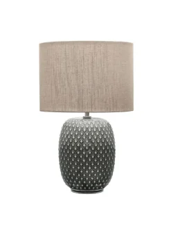 Pretty Classy Tischleuchte max60W E27 Dunkelgrau/Beige 230V Keramik