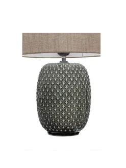 Pretty Classy Tischleuchte max60W E27 Dunkelgrau/Beige 230V Keramik
