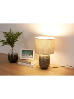 Pretty Classy Tischleuchte max60W E27 Dunkelgrau/Beige 230V Keramik