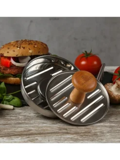 Profi Burgerpresse Edelstahl in silber