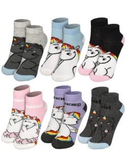 Pummeleinhorn Socken Adventskalender mit 12 Paar kurz und lang in Mehrfarbig