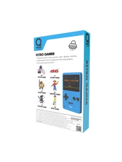 Qware Retro Spielkonsole Handheld 240 Spiele für unterwegs in Blau
