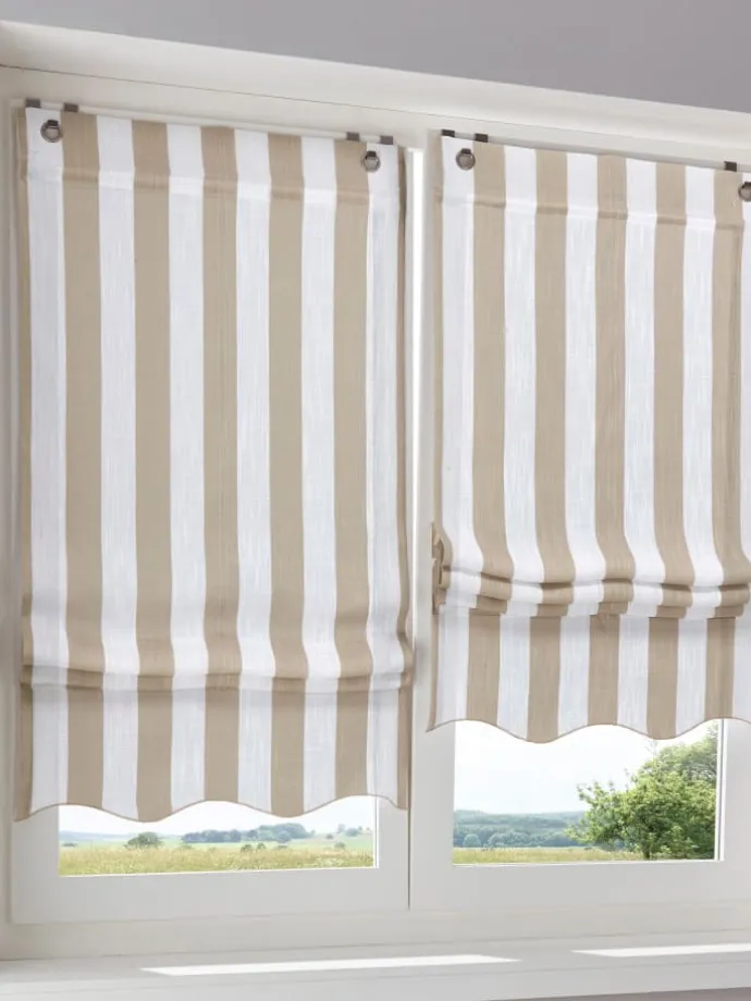 Raffrollo in sand-weiß