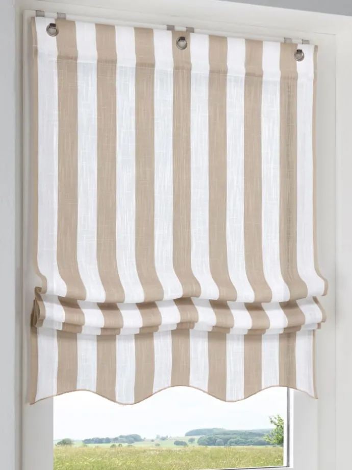 Raffrollo in sand-weiß