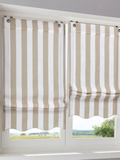 Raffrollo in sand-weiß