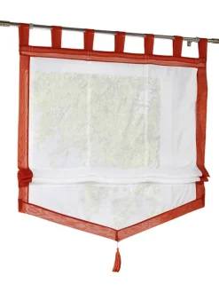 Raffrollo in Weiß/ Orange