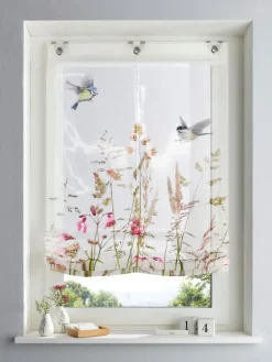 Raffrollo in weiß-bunt