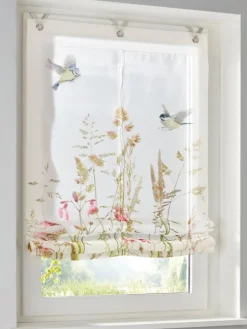 Raffrollo in weiß-bunt