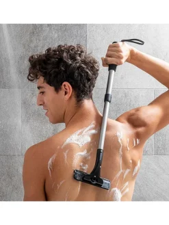 Rasierer für Rücken und Körper in Schwarz/ Silber - (L)54 cm