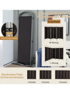 Raumteiler 6 tlg. 188cm in Braun