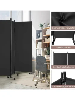 Raumteiler 6 tlg. 172cm in Grau