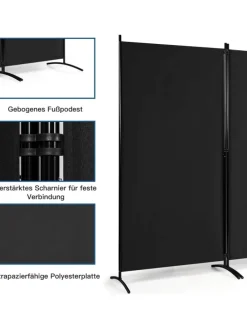 Raumteiler 3 tlg. in Schwarz