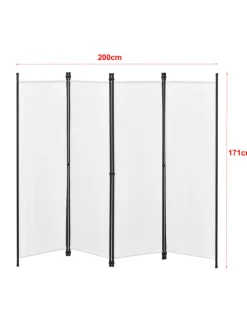 Raumteiler Huesca - 4-teilig in Beige (H)171cm (B)200cm