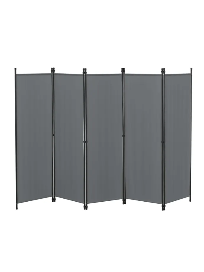 Raumteiler Huesca - 5-teilig in Grau (H)171cm (B)250cm