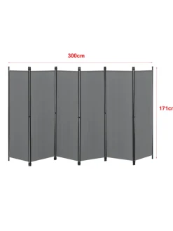 Raumteiler Huesca - 6-teilig in Grau (H)171cm (B)300cm