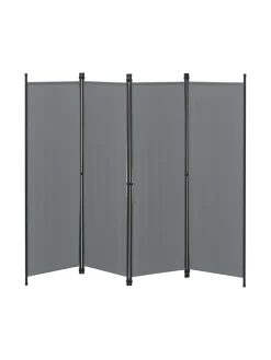 Raumteiler Huesca - 4-teilig in Grau (H)171cm (B)200cm